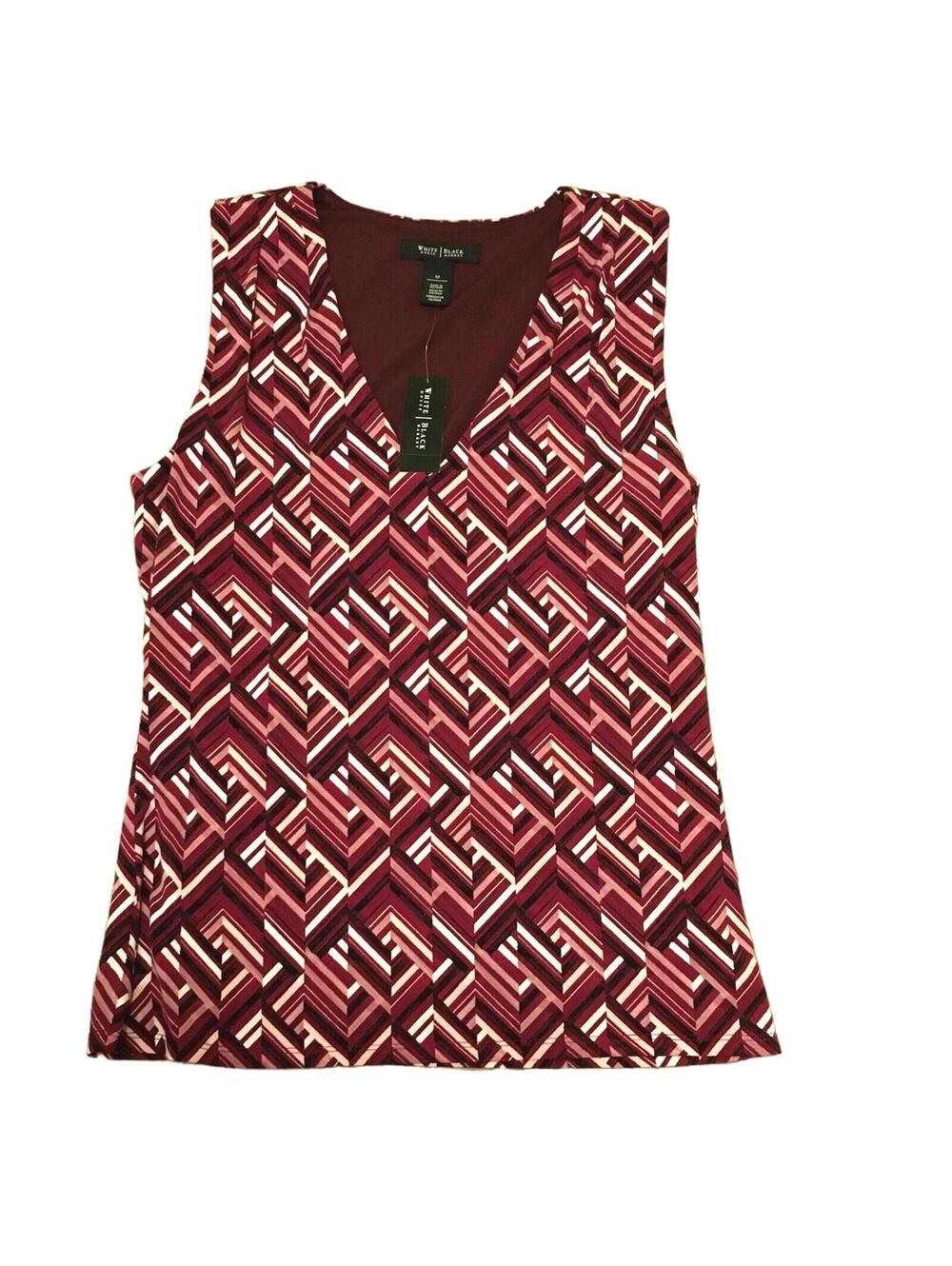 NWT WHBM Vneck lined stretch shell Sz M